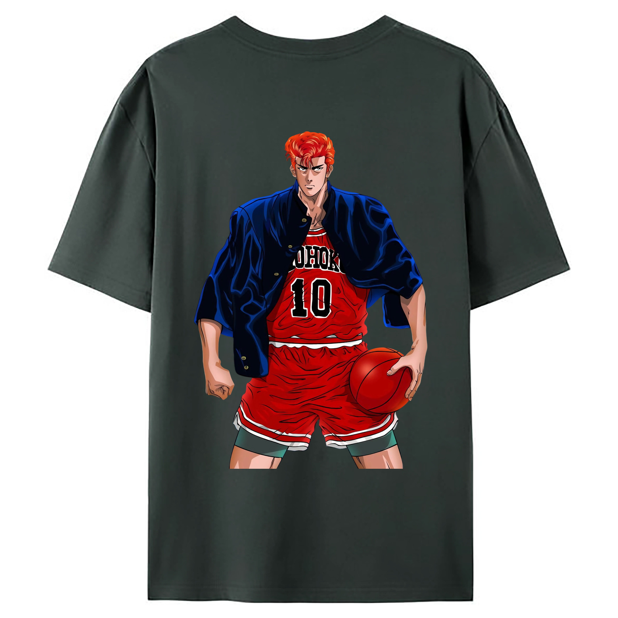 （画像用） SLAM DUNK／スラムダンク 綿100％ メンズ半袖Tシャツ（バックプリント） 通気性